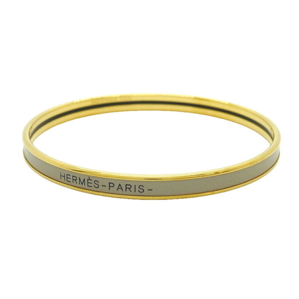 Hermes Bangle Uni GP Plated Gold Beige Women's